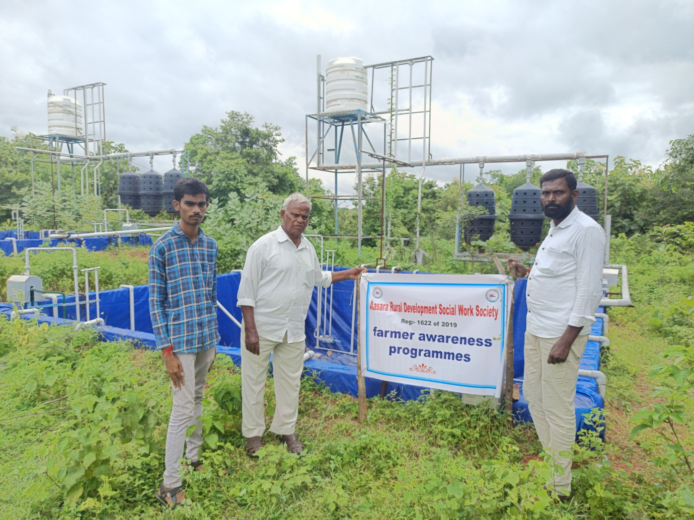 Aquaculture tanks set up under the farmer awareness programme